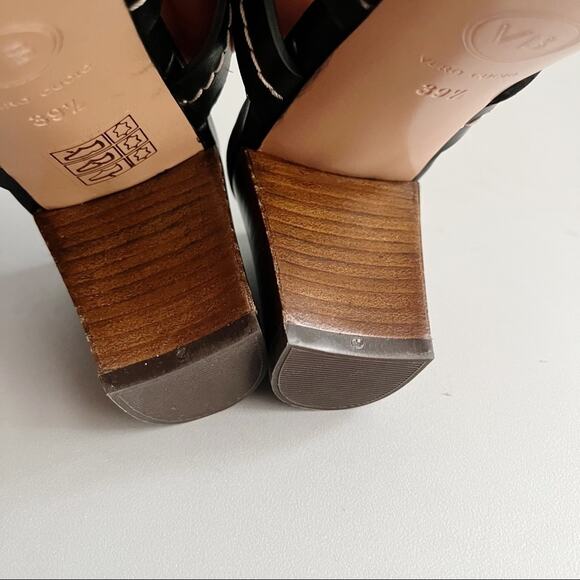 Veronica Beard Black Leather Sandals - Picture 10 of 11